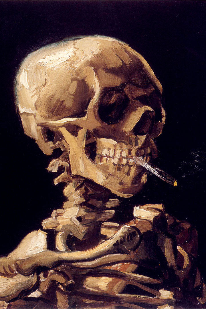 Obra Caveira com Cigarro Aceso de Van Gogh