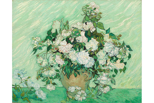 Obra Vaso com Rosas Cor de Rosa de Van Gogh