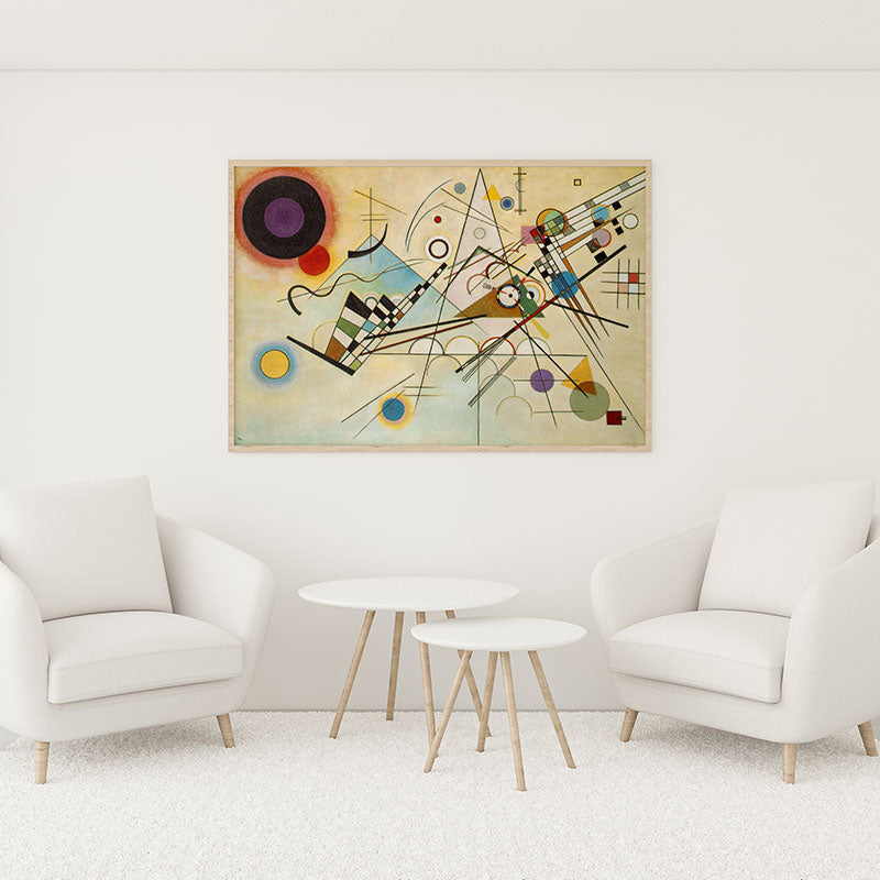 Ambiente decorado com o Quadro Decorativo Composição VIII de Kandinsky.