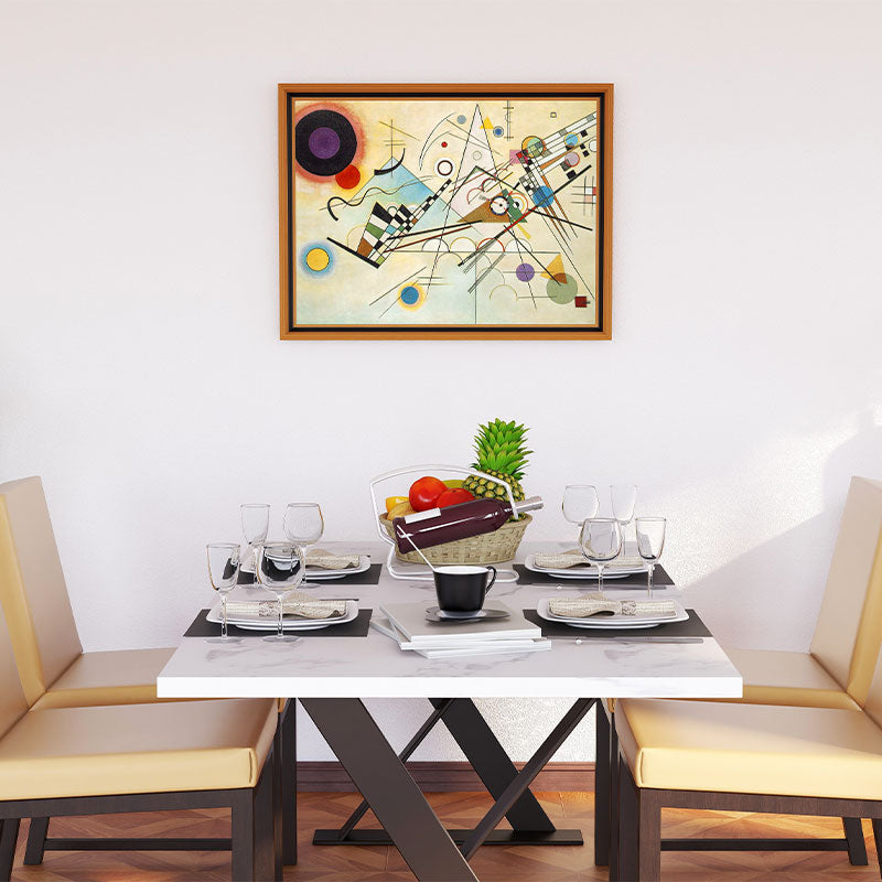 Decoração de sala de jantar com o Quadro Decorativo Composição VIII de Kandinsky.