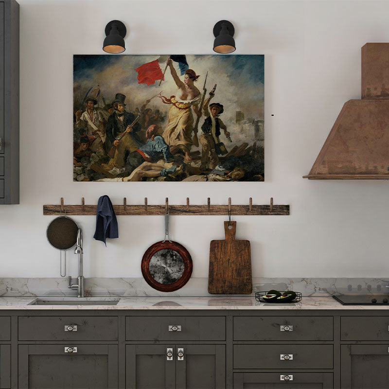 Quadro A Liberdade Guiando O Povo Pendurado em Cozinha.