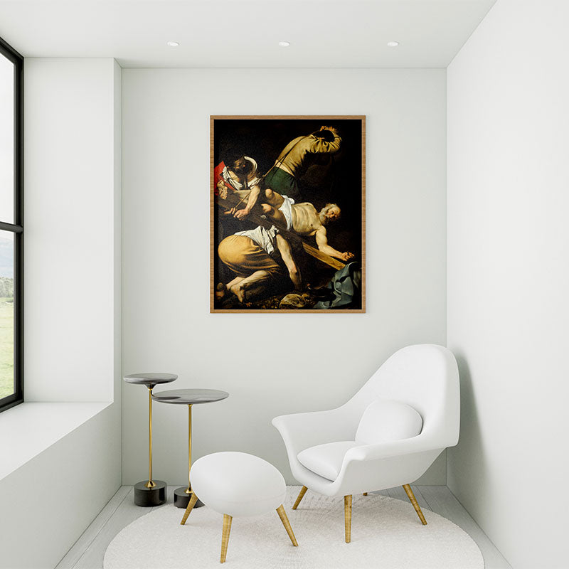 Quadro Decorativo A Crucificação de São Pedro Caravaggio