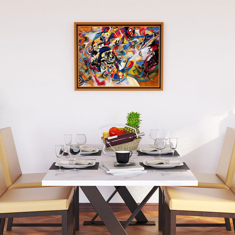 Quadro Decorativo Composição VII Pendurado em Sala de Jantar.