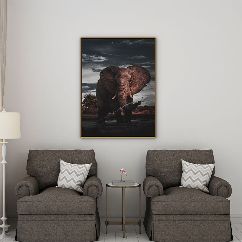 Quadro Decorativo Elefante Na Savana