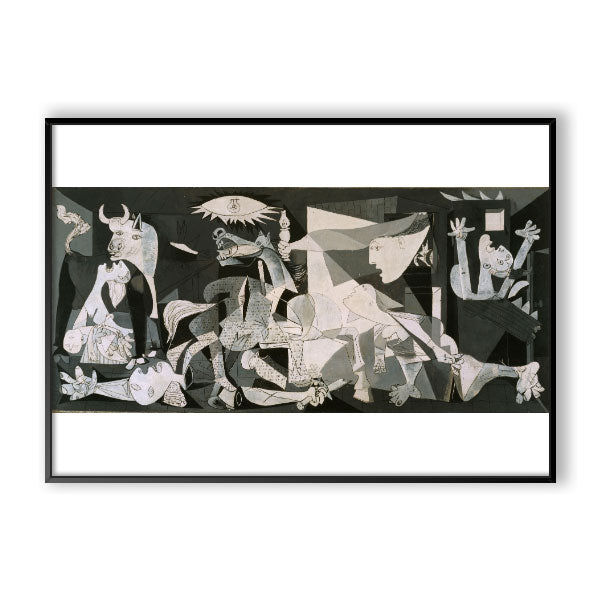 Quadro Decorativo Guernica Pablo Picasso Moldura Filete Preta