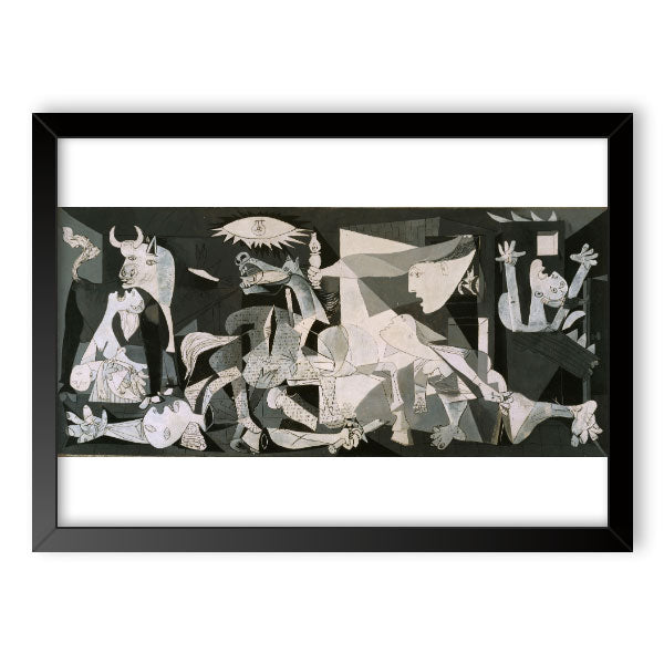 Quadro Decorativo Guernica Pablo Picasso Moldura Tradicional Preta