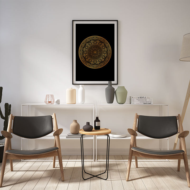 Quadro Decorativo Mandala Dourada