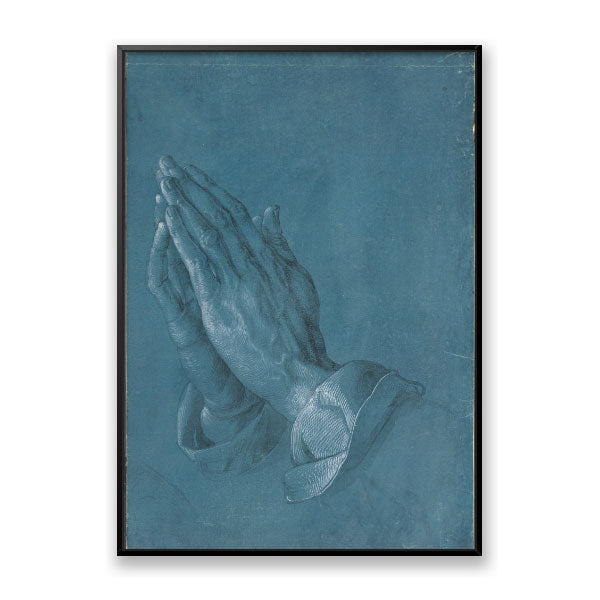 Quadro Decorativo Mãos Que Oram Moldura Filete Preta