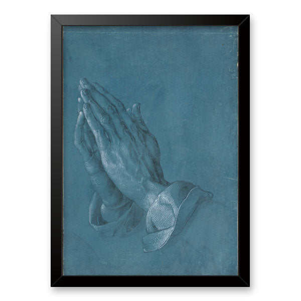 Quadro Decorativo Mãos Que Oram Moldura Tradicional Preta