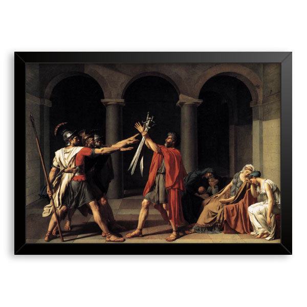 Quadro Decorativo O Juramento dos Horácios Moldura Tradicional Preta