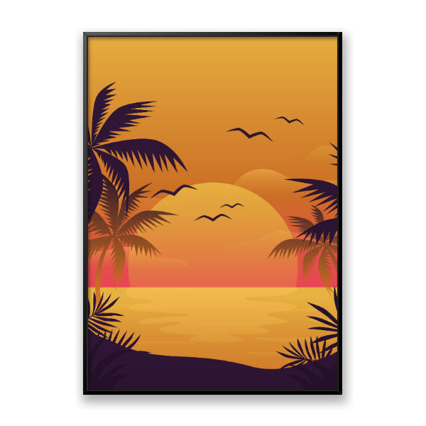 Quadro Decorativo Praiano Moldura Filete Preta