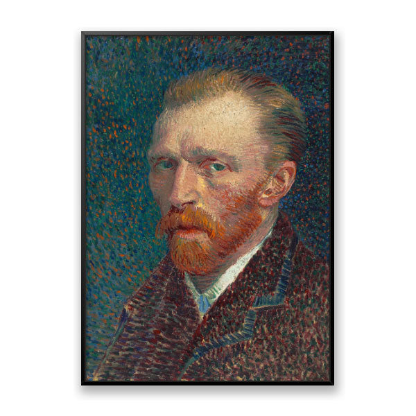Quadro Decorativo Van Gogh Autorretrato 1887 Moldura Filete Preta