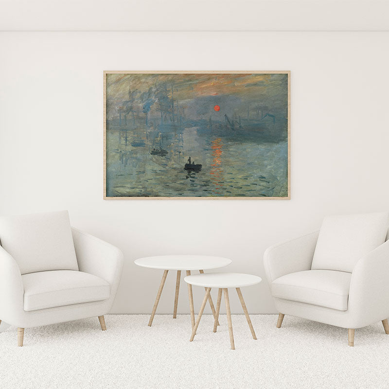 Quadro Impressão nascer do Sol Pendurado em Parede Branca.