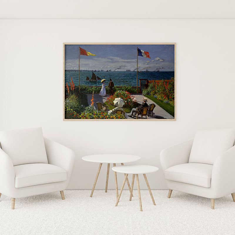 Quadro Jardim Em Sainte-Adresse Pendurado em Parede Branca.