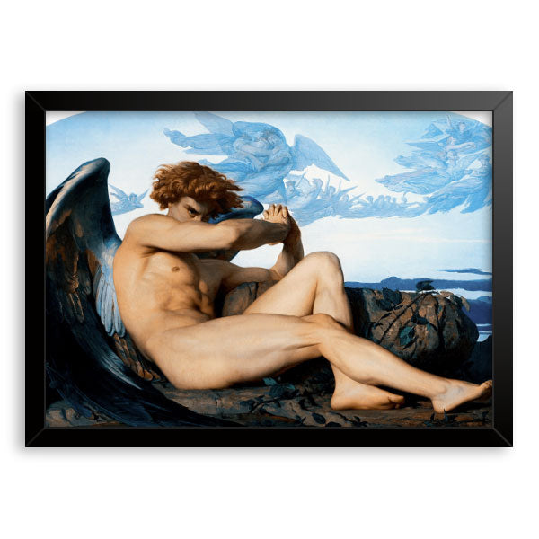 Quadro Lúcifer O Anjo Caído Moldura Tradicional Preta