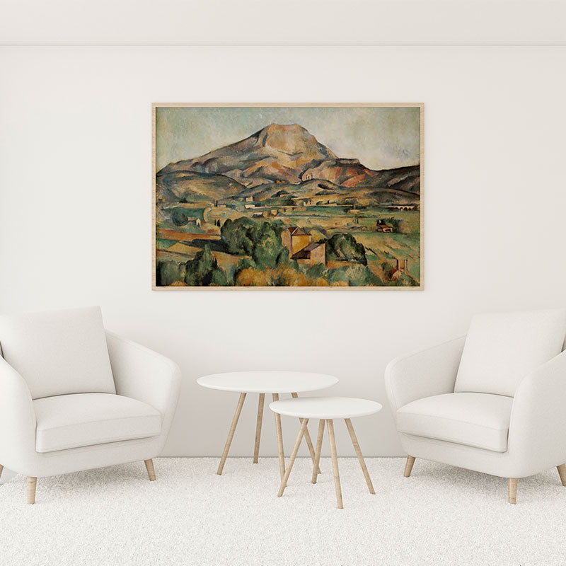 Quadro Monte Sainte-Victoire Pendurado em uma Parede Branca.