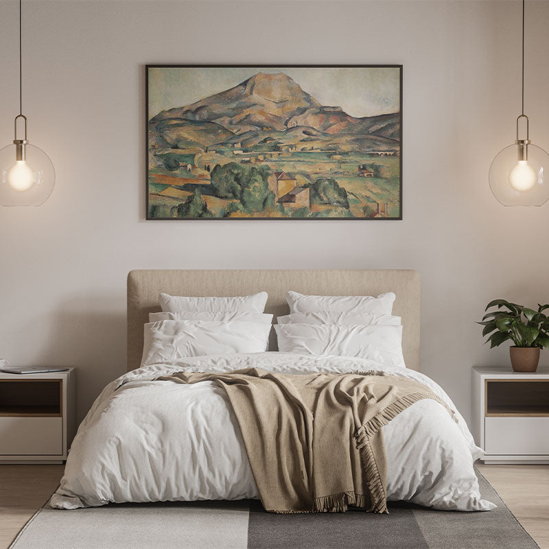 Quadro Monte Sainte-Victoire em um Quarto Pendurado Acima da Cama.