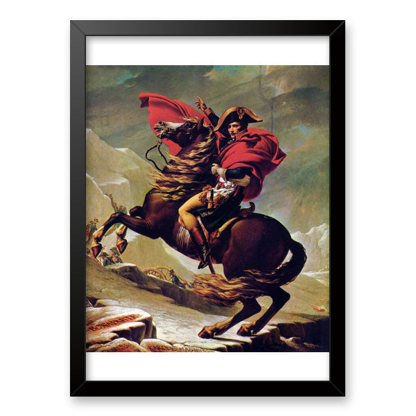 Quadro Napoleão Cruzando os Alpes Moldura Tradicional Preta