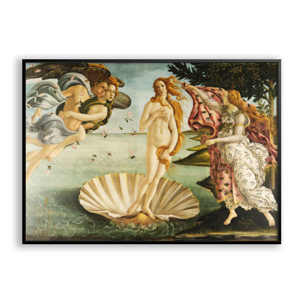 Quadro O Nascimento de Vênus Botticelli Moldura Filete Preta