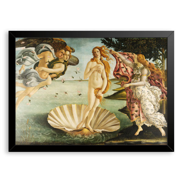 Quadro O Nascimento de Vênus Botticelli Moldura Tradicional Preta