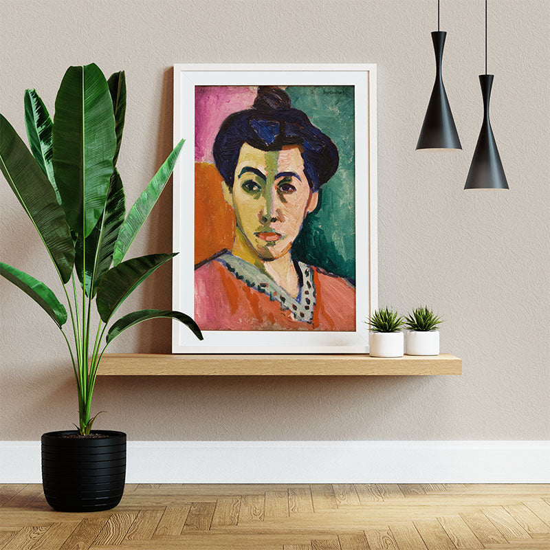 Quadro Retrato de Madame Matisse ao Lado de Planta Verde.