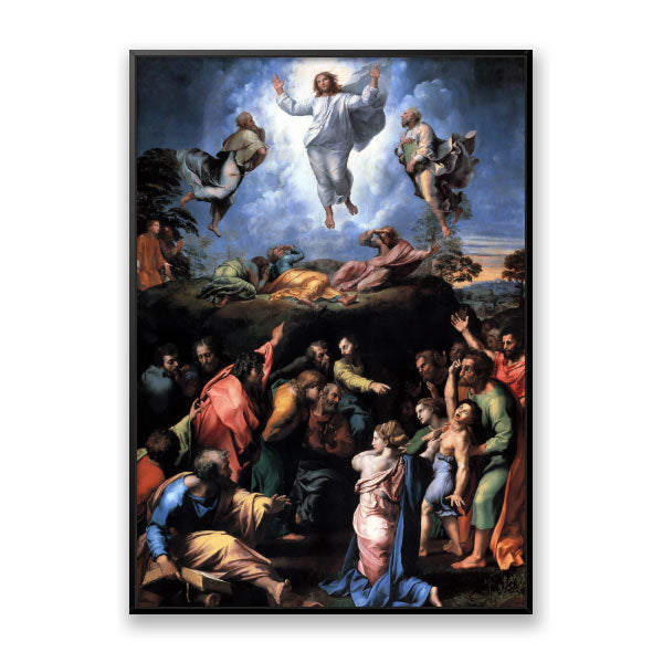 Quadro Transfiguração Rafael Sanzio Moldura Filete Preta