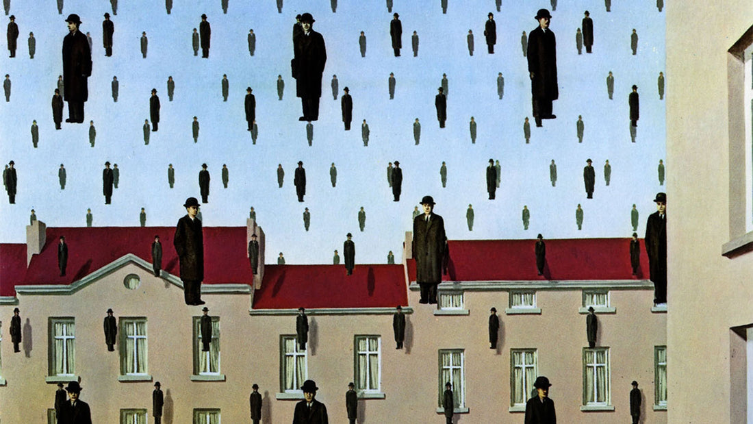 Obra Golconda de René Magritte