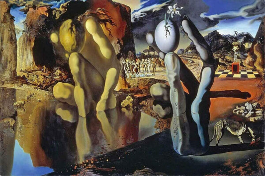 Obra "A Metamorfose de Narciso" de Salvador Dalí