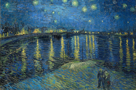 Obra Noite Estrelada Sobre o Ródano de Van Gogh