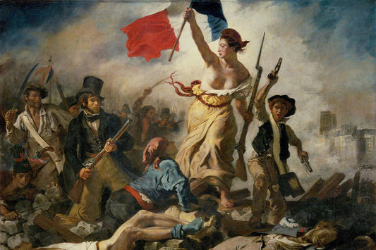 Pintura A Liberdade Guiando o Povo de Eugène Delacroix
