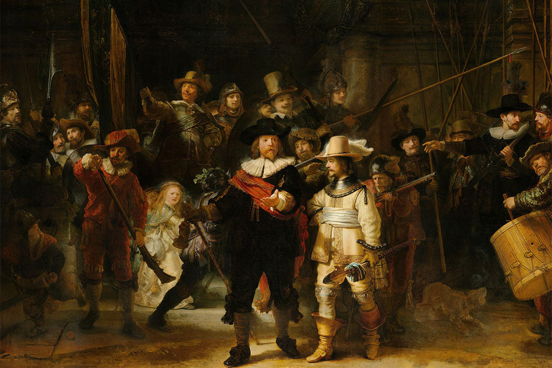 Pintura A Roda Noturna de Rembrandt