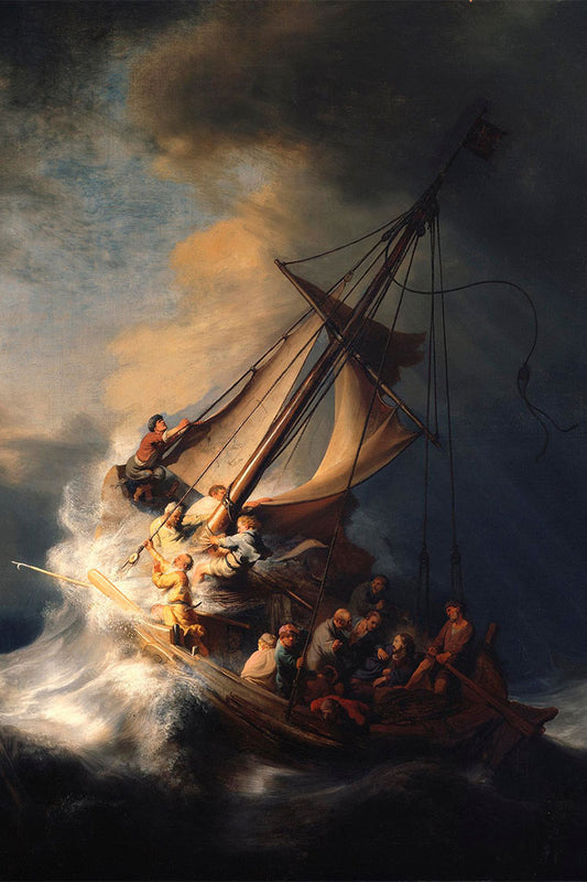 Pintura Tempestade no Mar da Galileia de Rembrandt