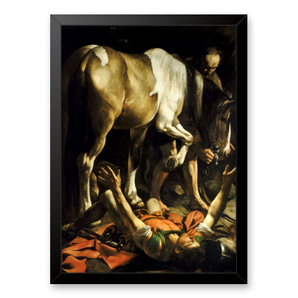 Quadro A Conversão de São Paulo Moldura Tradicional Preta