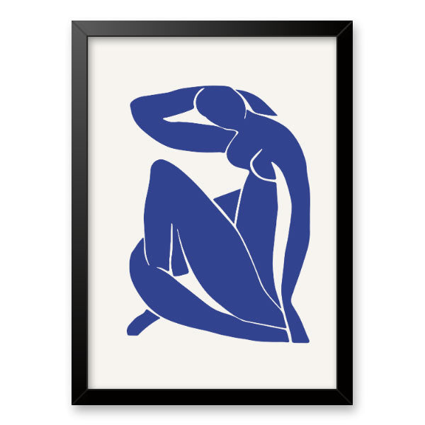 Quadro Blue Nude II Moldura Tradicional Preta
