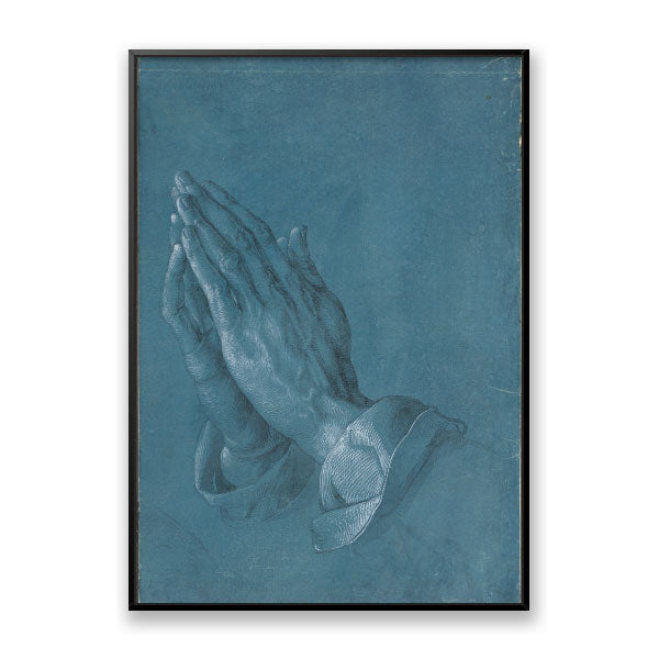 Quadro Decorativo Mãos Que Oram Albrecht Dürer Moldura Filete Preta