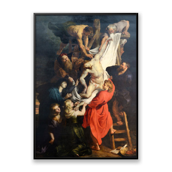 Quadro Decorativo A Descida da Cruz Moldura Filete Preta
