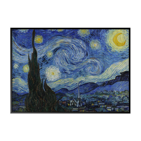Quadro Decorativo A Noite Estrelada Van Gogh Moldura Filete Preta