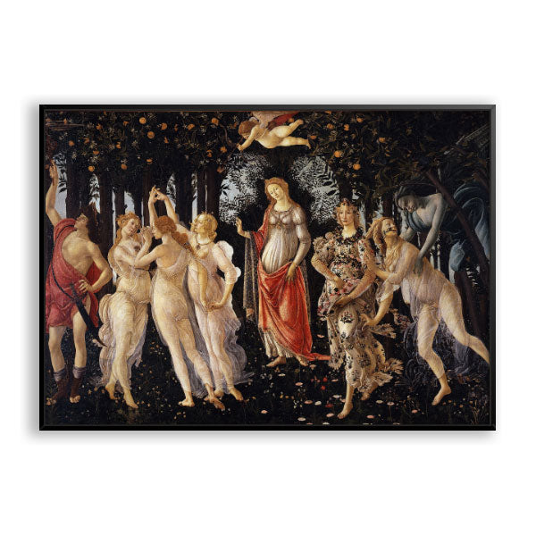 Quadro Decorativo A Primavera Botticelli Moldura Filete Preta
