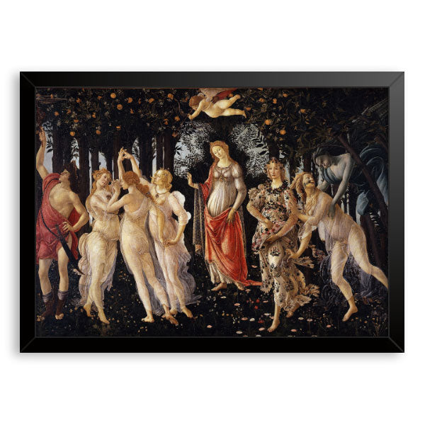 Quadro Decorativo A Primavera Botticelli Moldura Tradicional Preta