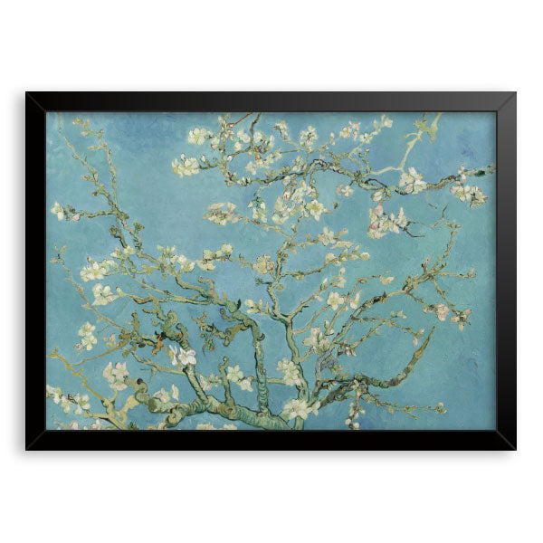 Quadro Decorativo Amendoeira Em Flor Van Gogh Moldura Tradicional Preta