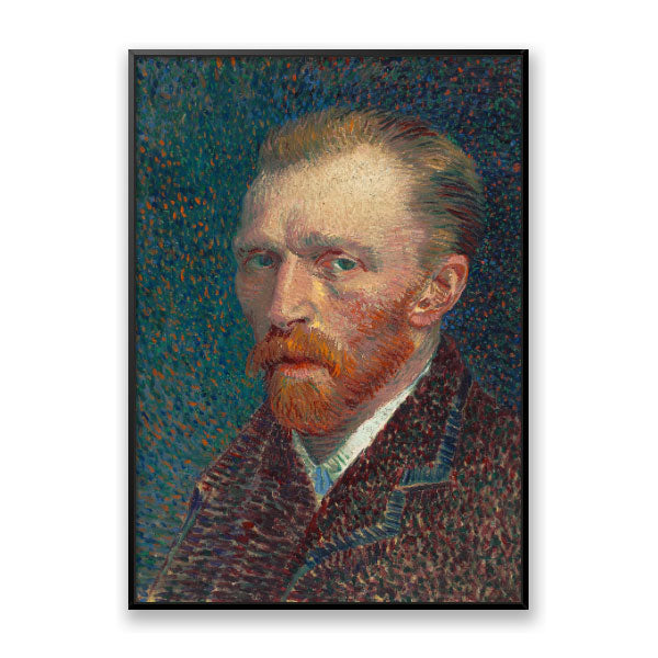 Quadro Decorativo Autorretrato Van Gogh 1887 Moldura Filete Preta