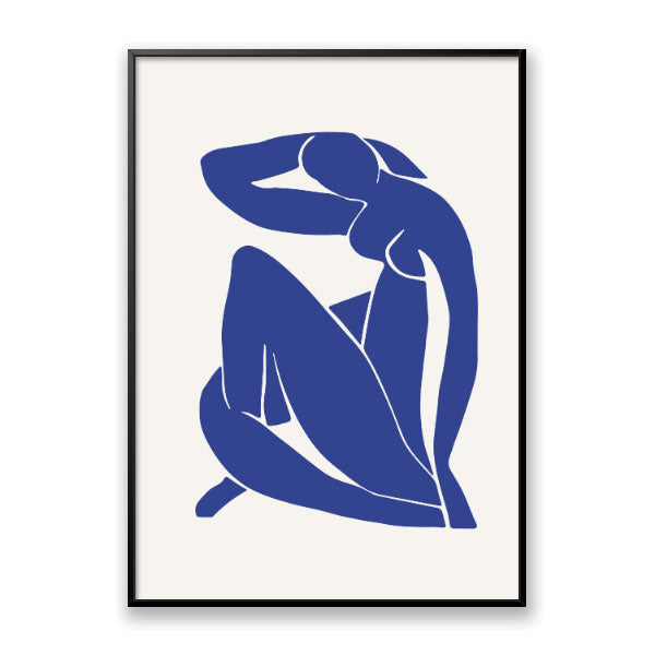 Quadro Decorativo Blue Nude II Henri Matisse Moldura Filete Preta
