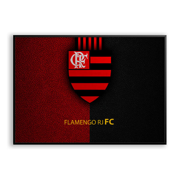 Quadro Decorativo Clube De Regatas Do Flamengo Moldura Filete Preta
