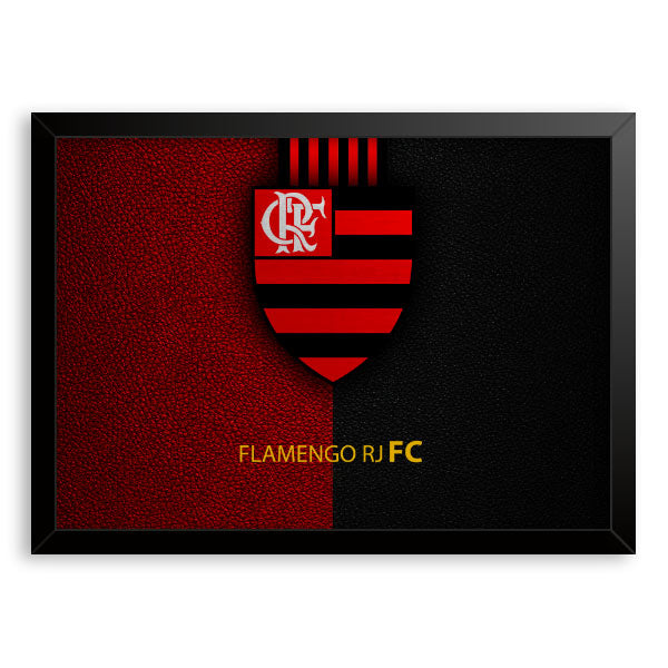 Quadro Decorativo Clube De Regatas Do Flamengo Moldura Tradicional Preta