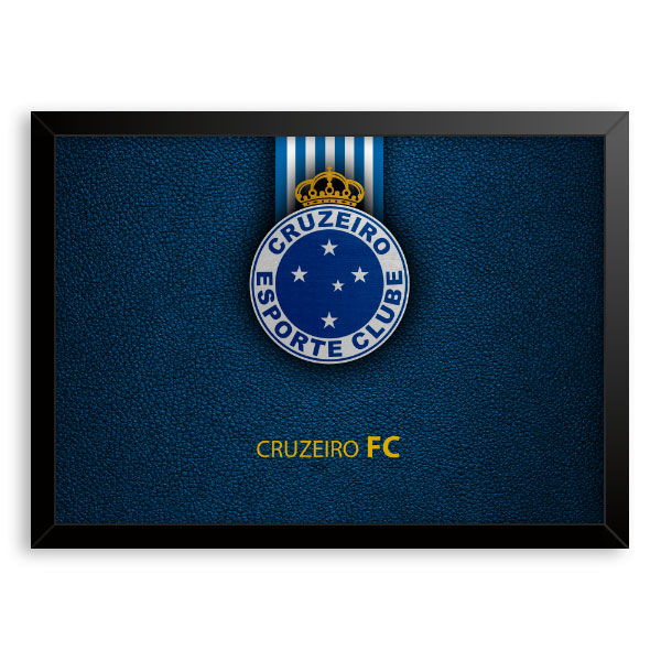 Quadro Decorativo Cruzeiro Esporte Clube Moldura Tradicional Preta