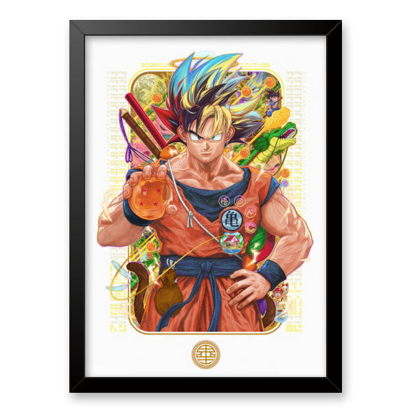 Quadro Decorativo Goku Dragon Ball Moldura Tradicional Preta