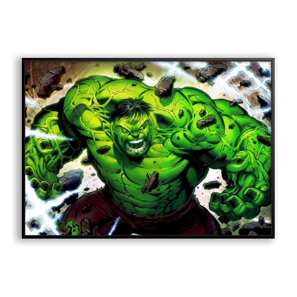 Quadro Decorativo Incrível Hulk Moldura Filete Preta