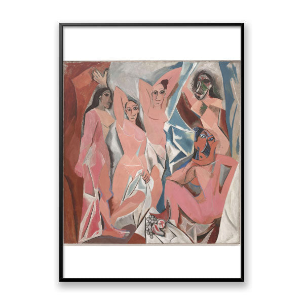 Quadro Decorativo Les Demoiselles d'Avignon Pablo Picasso Moldura Filete Preta