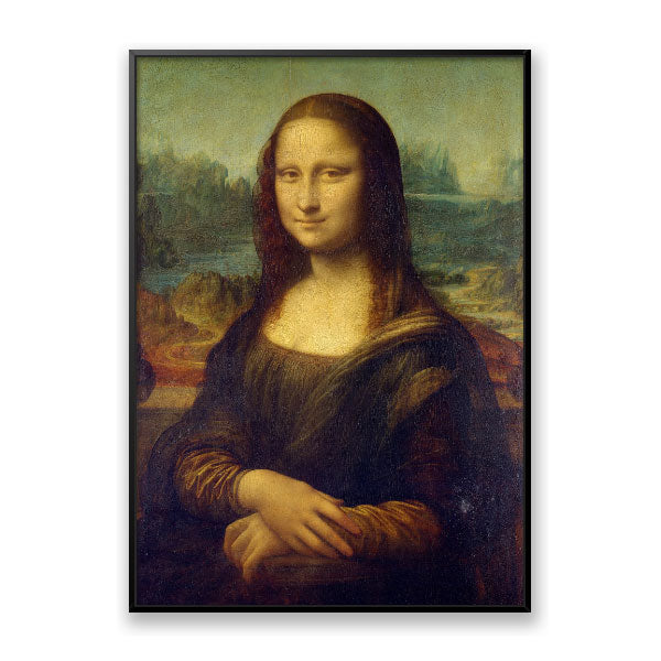 Quadro Decorativo Mona Lisa Leonardo da Vinci Moldura Filete Preta