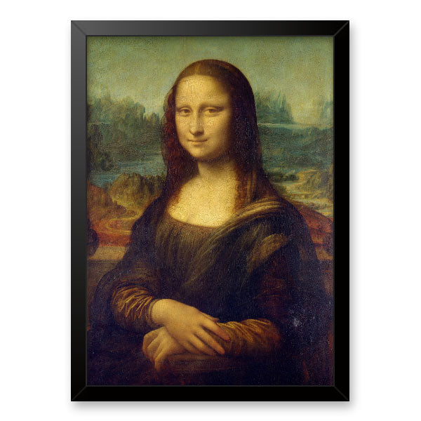 Quadro Decorativo Mona Lisa Leonardo da Vinci Moldura Tradicional Preta